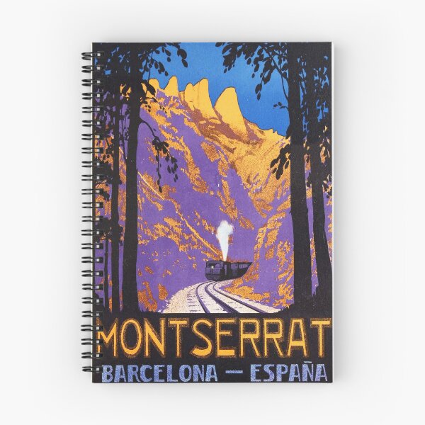 Item preview, MONTSERRAT Rack Railway Barcelona Spain Old Travel Advertisement designed and sold by retroposters.