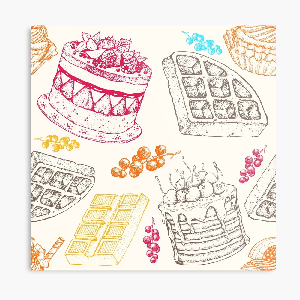 Bakery Seamless Pattern With Engraved Elements Free Template PPT Hand drawn bakery seamless vector pattern stock vector