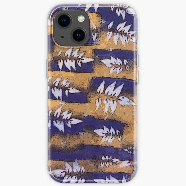 7 leaf Blue Gold iPhone Soft Case