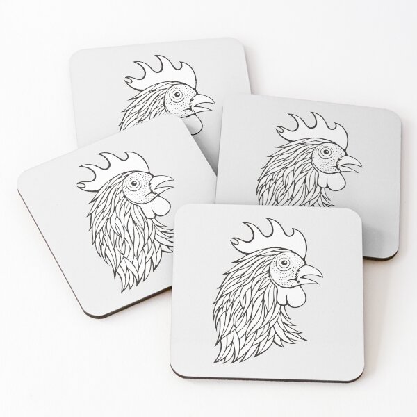 Item preview, Rooster's Head Line Art designed and sold by sifis.