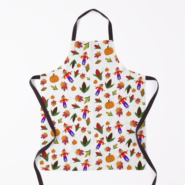 Item preview, Thanksgiving and fall pattern with pumpkins, corn, leaves, and scarecrows designed and sold by With My Hands By K.