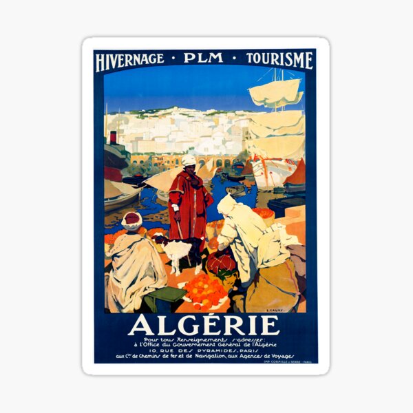 Aperçu de l'œuvre ALGERIE Visitez l'Algérie Afrique du Nord Arabian Vintage French Travel Promotion créée et vendue par retroposters.