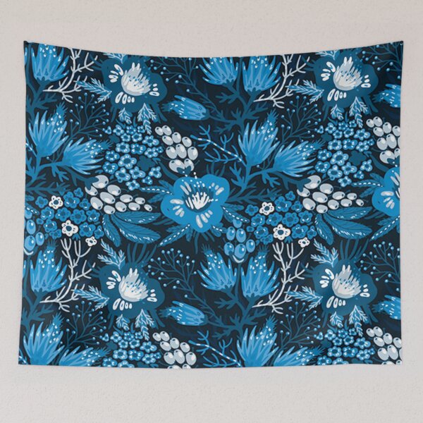 Item preview, Blue flowers pattern designed and sold by Unique-Tees.