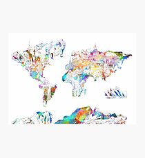 world map collage 4 Photographic Print