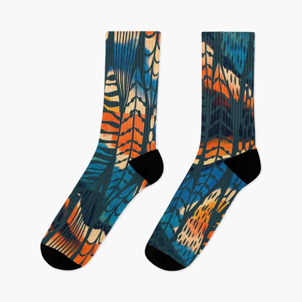 Artikelvorschau, Blätter orange blau entworfen und verkauft von amagaclothing.