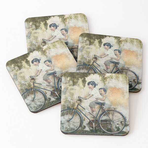 Item preview, Bicycle Children Graffiti Art Print designed and sold by isurudinushaper.
