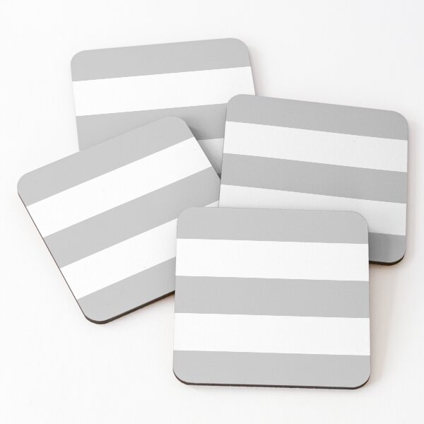 Item preview,  Large SILVER and WHITE Horizontal STRIPES designed and sold by RachelMacht.