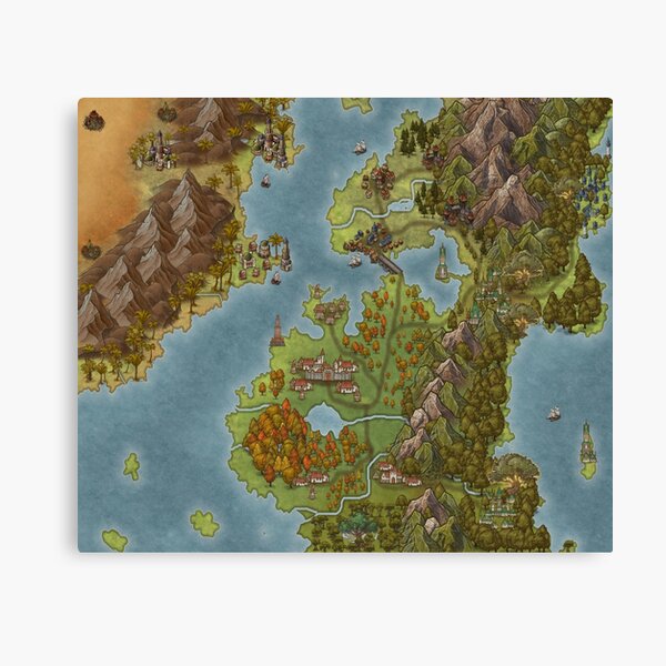Fantasy Map Canvas Prints Redbubble