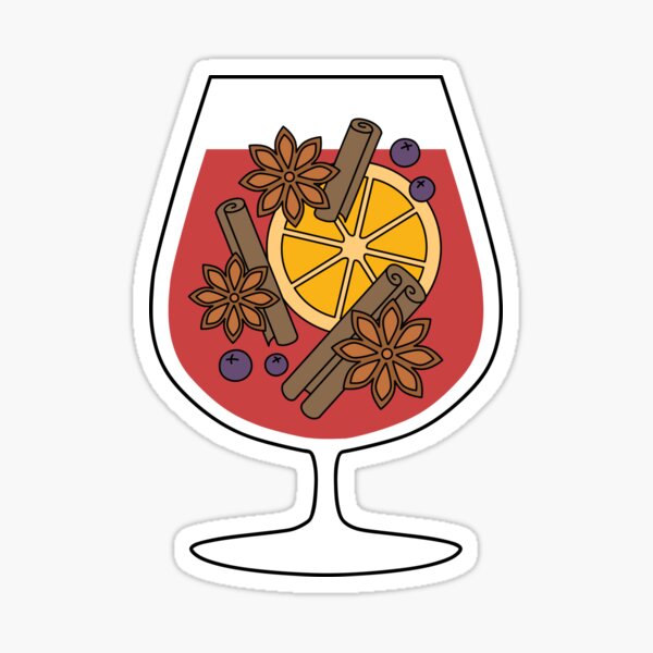 Crhistmas mulled wine drawing Sticker
