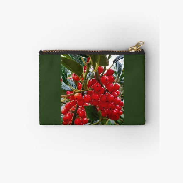 Item preview, red berries with green leaves and raindrops designed and sold by Emma  Amies.
