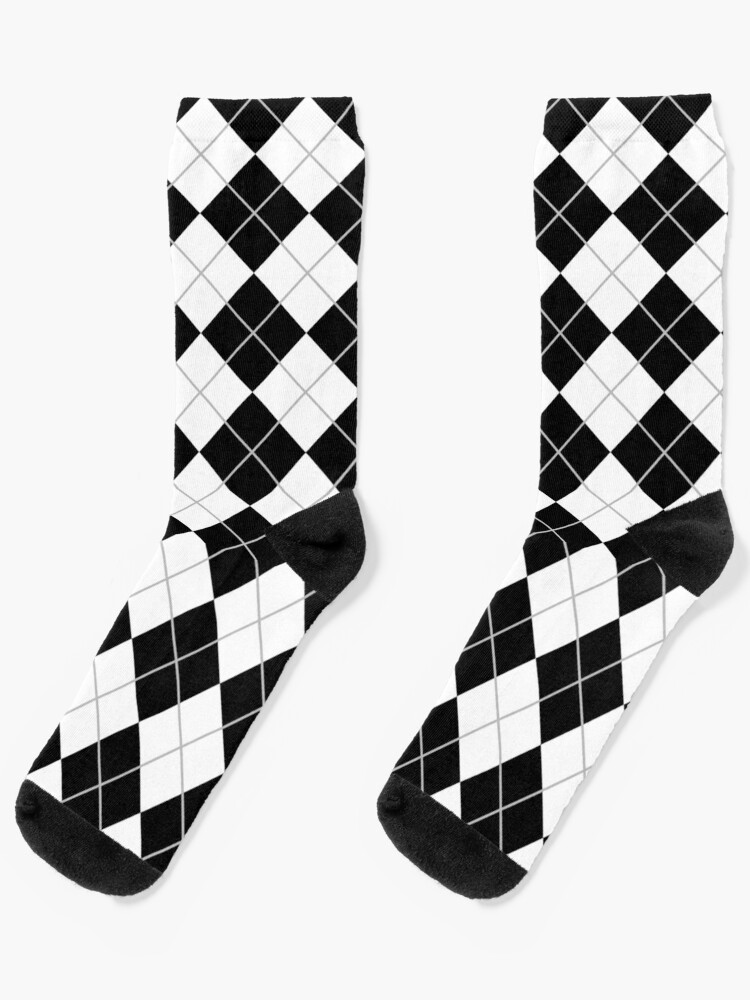 Argyle Golf Socks, Navy/Orange/White