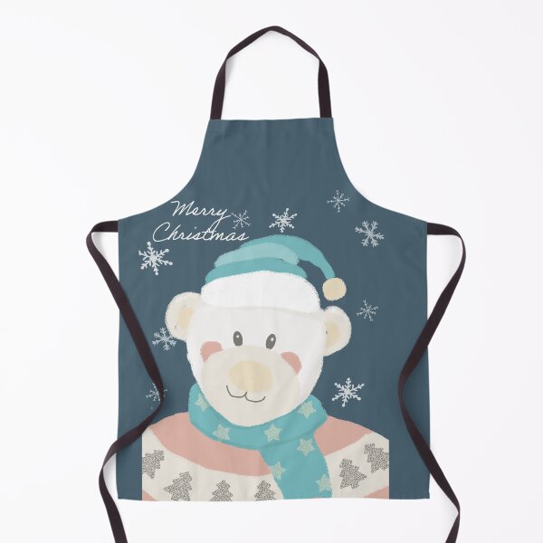 Item preview, Christmas bear with scarf, hat, ear muffs and knitted sweater, night sky designed and sold by kittyvdheuvel.