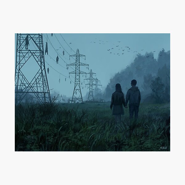 Electric pylons Photographic Print