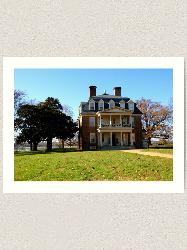 "Shirley Plantation House on the James River, Virginia" Art Print for