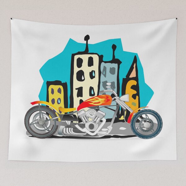 Item preview, Easy Rider Motorbike with City Background designed and sold by luvvvvvit.