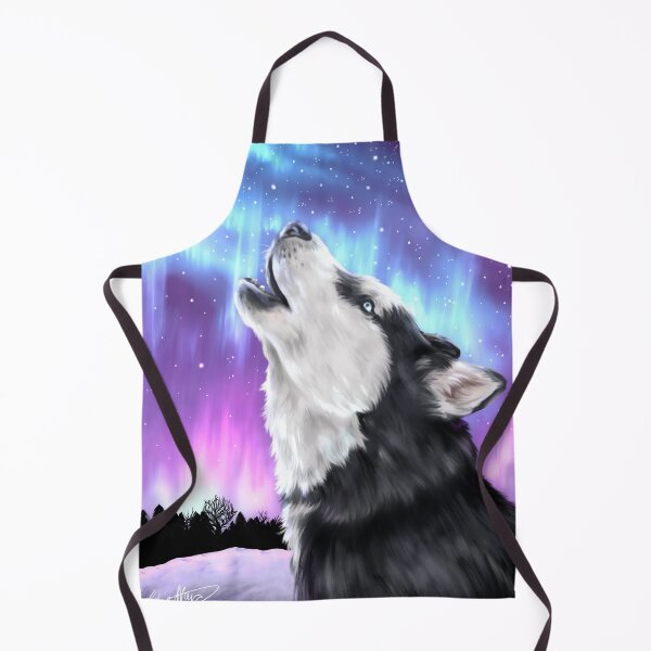 Item preview, Northern Lights, Howling Husky | Siberian Husky Dog Artwork designed and sold by shirinsart.