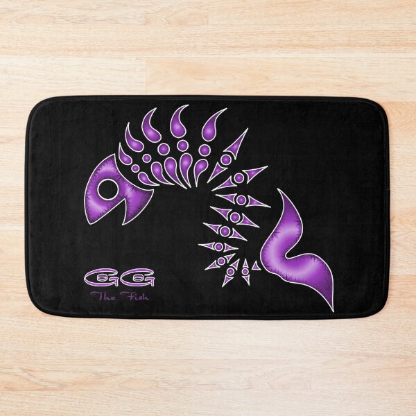 Item preview, GoGo The Fish - Ultraviolet on Black with White Outline by Amanda M Lucas designed and sold by Amanda Lucas.