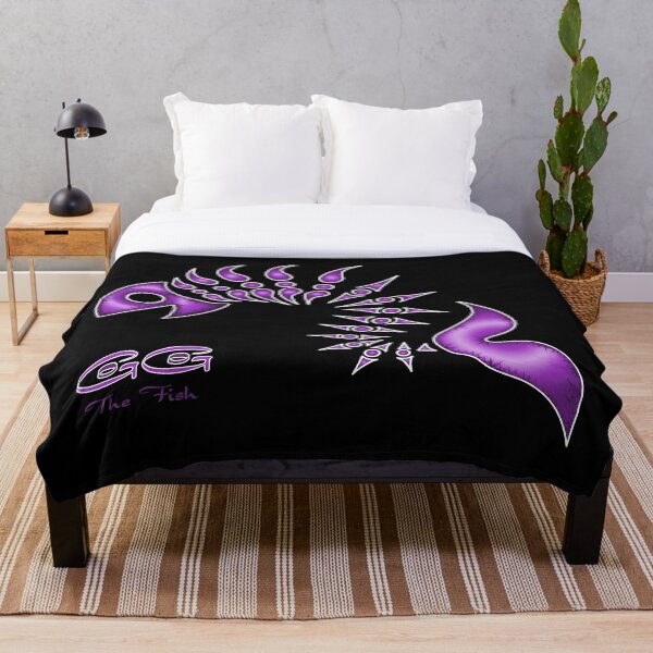 Item preview, GoGo The Fish - Ultraviolet on Black with White Outline by Amanda M Lucas designed and sold by Amanda Lucas.
