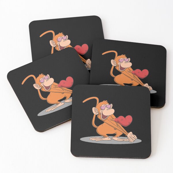 Item preview, Funny monkey is in love with heart designed and sold by Monkey Ful.