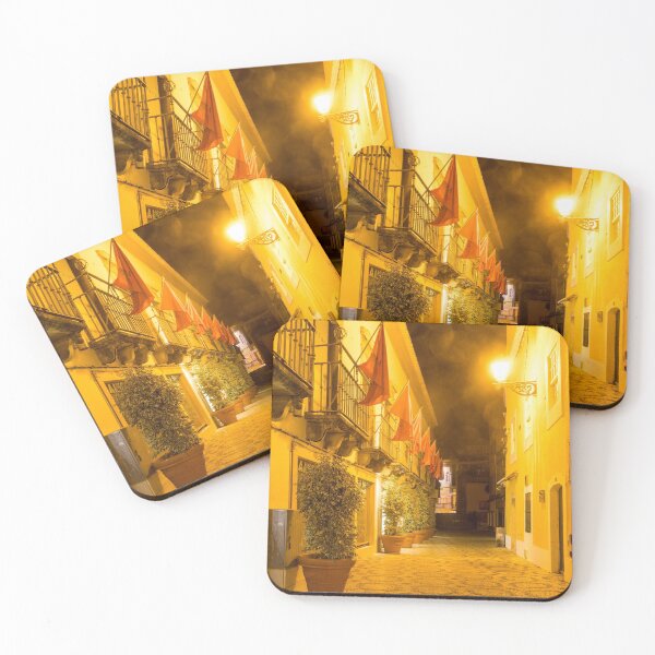 Item preview, Charming Faro Algarve Portugal - Fab Small Street with Flags and Sea Mist Lens Flares designed and sold by Georgia Mizuleva.