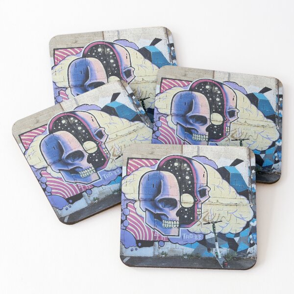 Item preview, ,Graffiti Street art ,Split Skull, night time sky designed and sold by MyStreetArts.