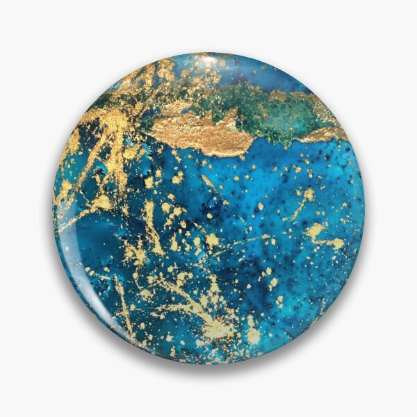 Item preview, Bright gold and turquoise abstract designed and sold by Jenie Yolland.