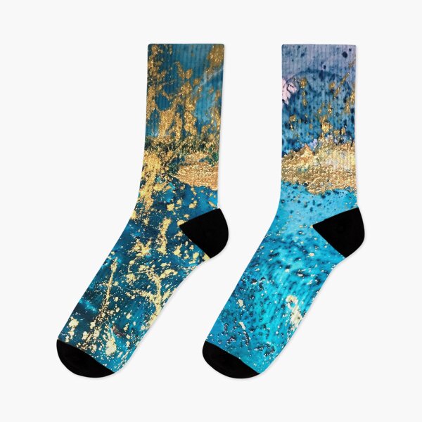 Item preview, Bright gold and turquoise abstract designed and sold by Jenie Yolland.