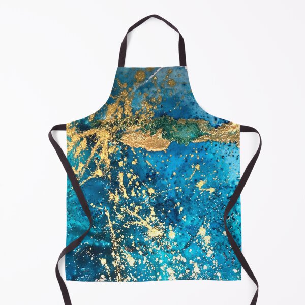 Item preview, Bright gold and turquoise abstract designed and sold by Jenie Yolland.