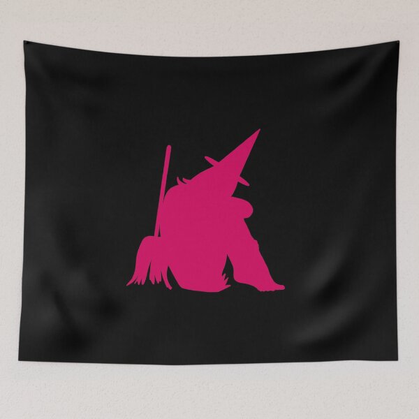Item preview, Sensual fuchsia red silhouette of Halloween sitting witch designed and sold by BV-creas.