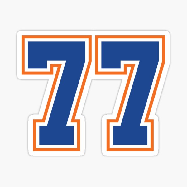 Seventy-Seven Jersey Number Sports 77 Sticker for Sale by HelloFromAja