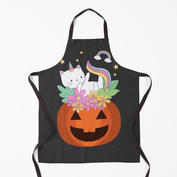 Item preview, Cute Cat Unicorn with flowers and Pumpkin Halloween designed and sold by siddeshpansare.
