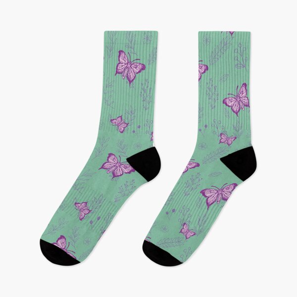 Item preview, Teal & Purple Butterfly Floral Pattern designed and sold by borednomad.