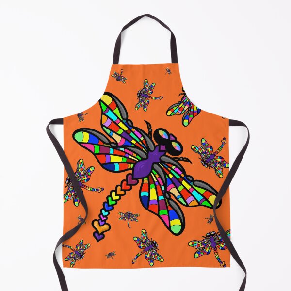 Item preview, Colourful Dragonflies. The original multi-coloured Dragonflyght - on Orange! by Amanda M Lucas designed and sold by Amanda Lucas.