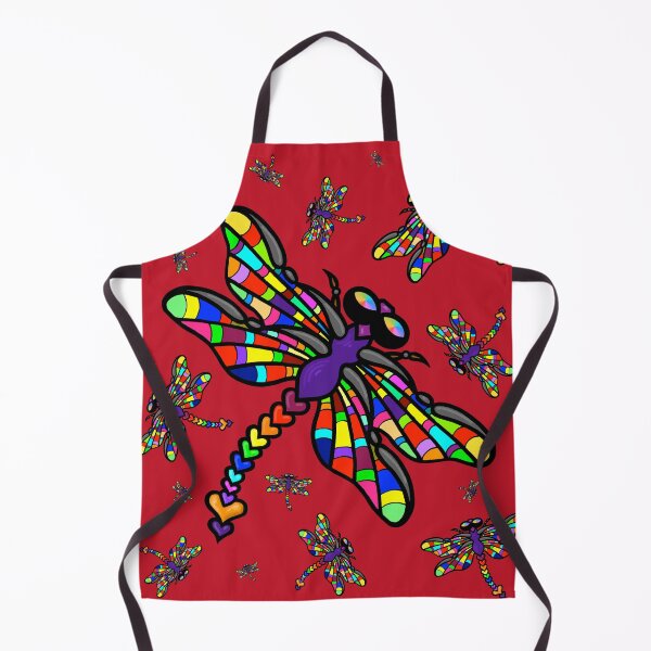 Item preview, Colourful Dragonflies. The original multi-coloured Dragonflyght - on Red! by Amanda M Lucas designed and sold by Amanda Lucas.