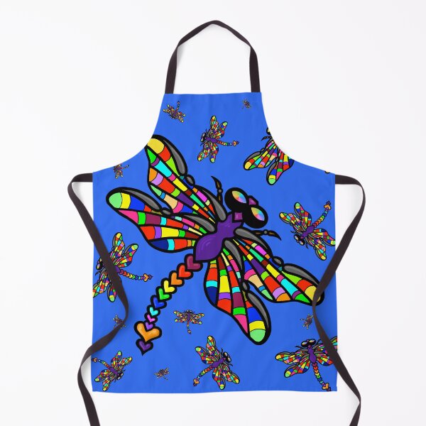 Item preview, Colourful Dragonflies. The original multi-coloured Dragonflyght! - on Blue. by Amanda M Lucas designed and sold by Amanda Lucas.