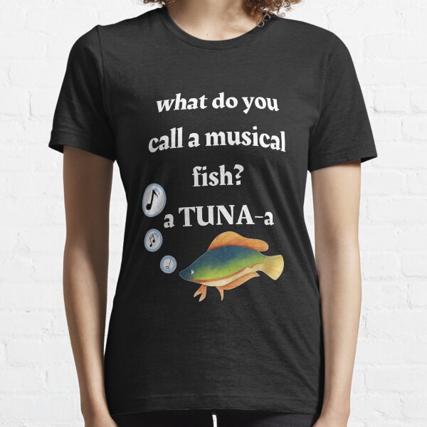 Vista previa del artículo con la obra «¿Cómo llamas a un pez musical? UN ATÚN», diseñado y vendido por Stylekingdom.