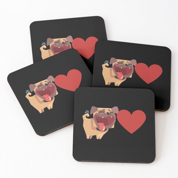 Artikelvorschau, Niedliche lachende Welpenmops in der Liebe, Geschenk für Mopsliebhaber entworfen und verkauft von RoManSmArt.