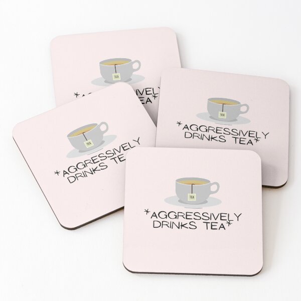 Item preview, Aggressively Drinks Tea Stickers designed and sold by Paper Hearteu.