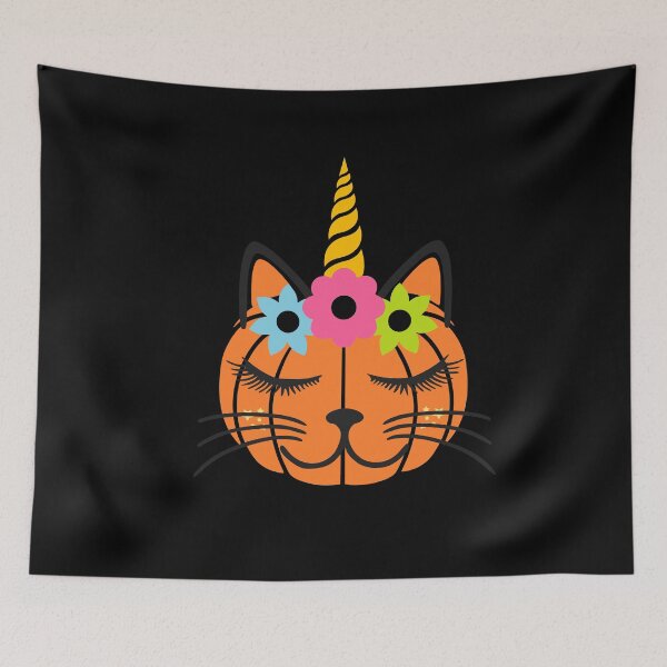 Item preview, Cute cat pumpkin unicorn Halloween designed and sold by Mandala108.