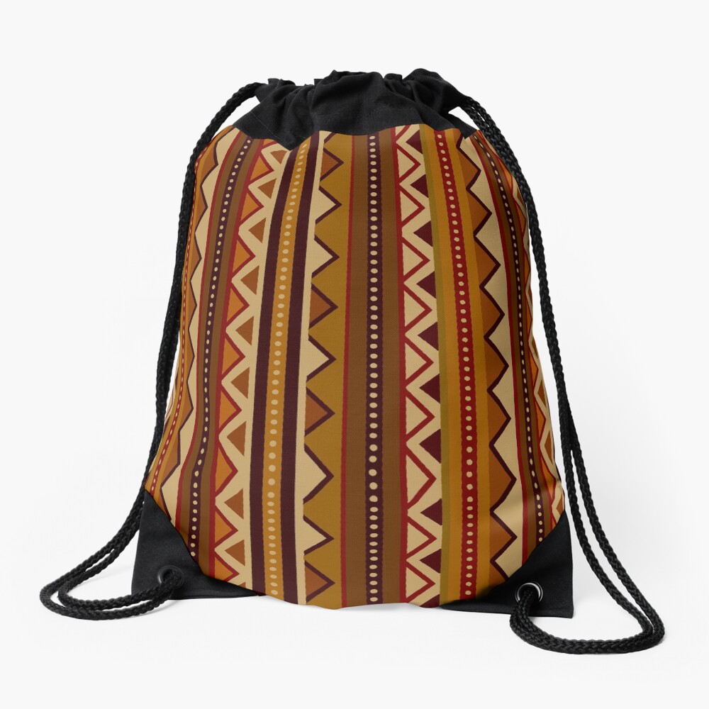 African border Drawstring Bag