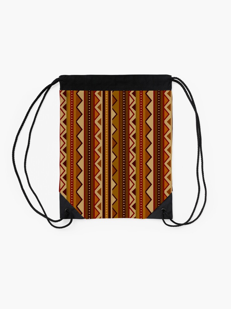 Alternate view of African border Drawstring Bag
