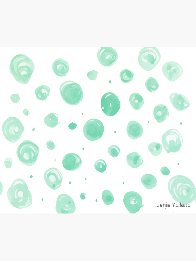 Dots and Spots Mint Watercolour  by JenieYolland
