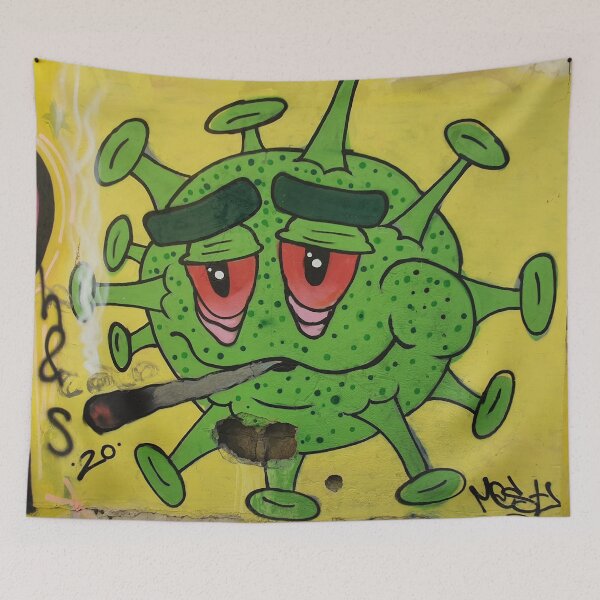 Item preview, Graffiti Street art - wed smoking virus corona designed and sold by MyStreetArts.