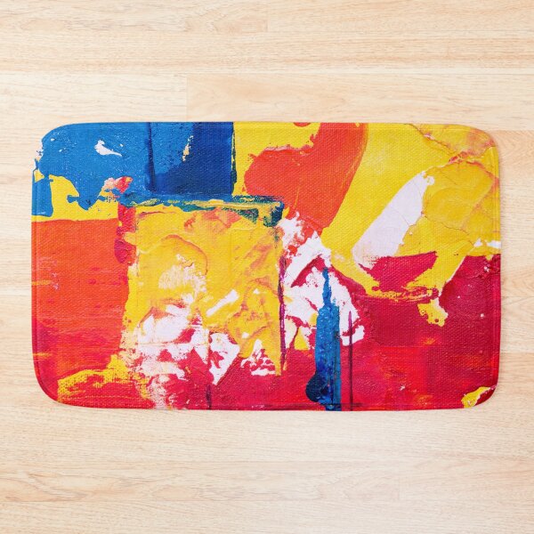 Item preview, 1980s Yellow Navy Blue Orange Abstract  designed and sold by IamTrending.