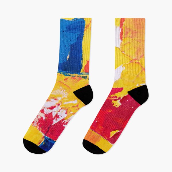 Item preview, 1980s Yellow Navy Blue Orange Abstract  designed and sold by IamTrending.