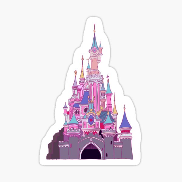 Disneyland Sticker, Sleeping Beautys Castle, Disney Watercolor Sticker 