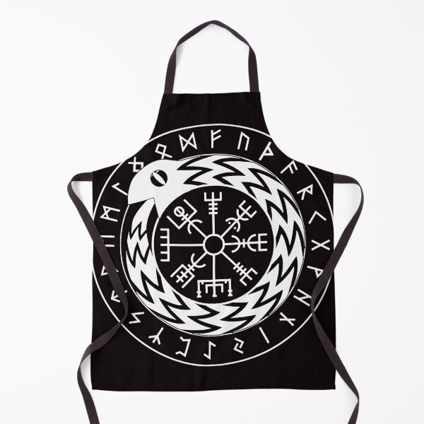 Item preview, Norse Mythology Jormungandr Vegvisir with Runes designed and sold by QuriousAlexis.