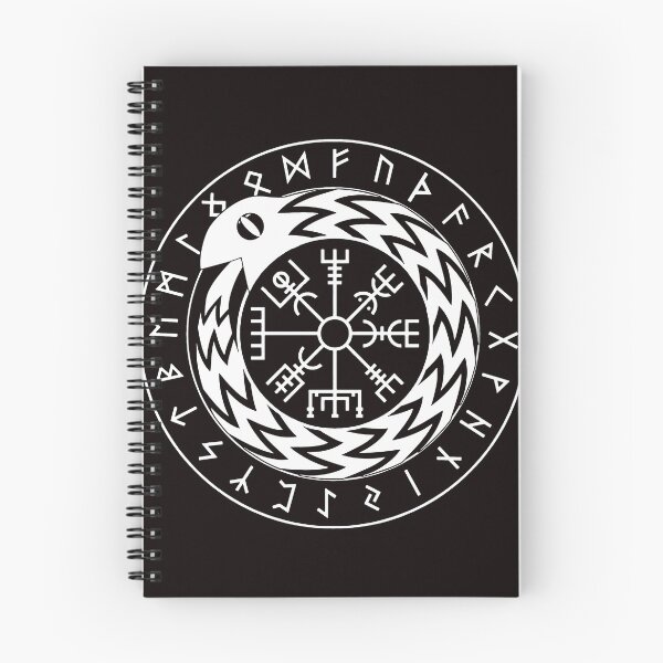 Item preview, Norse Mythology Jormungandr Vegvisir with Runes designed and sold by QuriousAlexis.