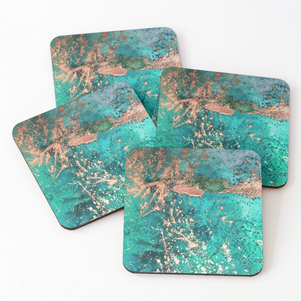 Item preview, Universe Birth, Aqua and Copper Abstract designed and sold by Jenie Yolland.