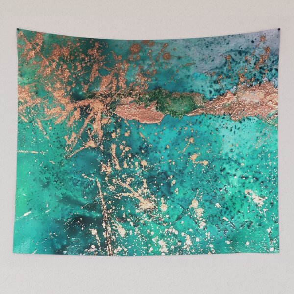 Item preview, Universe Birth, Aqua and Copper Abstract designed and sold by Jenie Yolland.
